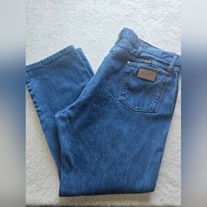 VTG Cowboy Cut Wrangler Men's Deep Blue Relaxed Jeans 100% Cotton 42x30 13mwzpw
